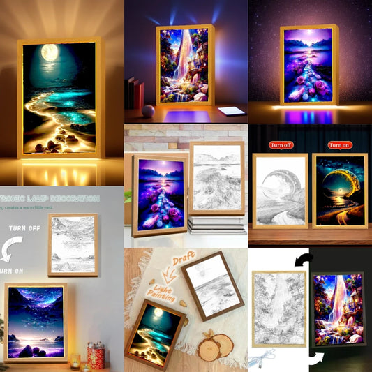 LED Photo Frame Moon Lamp – Modern Table Decoration Light