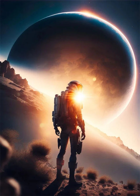 Astronaut Riding Motorcycle Canvas Prints – Space Art Collection