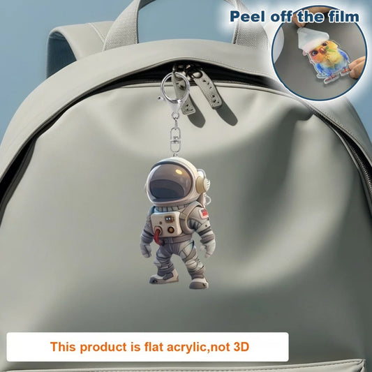 Chic Astronaut Acrylic Pendant Keychain