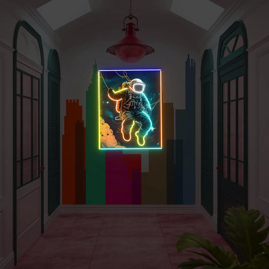 Astronaut UV Neon Sign – Custom Anime Space Wall Art for Kids & Gamers