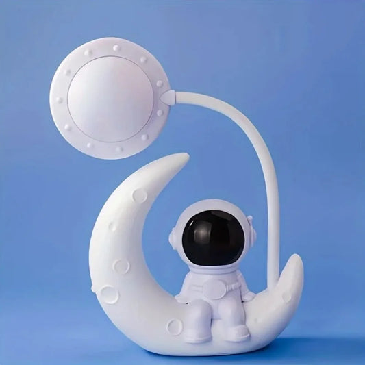Moon Astronaut Night Light – LED Desk Lamp & Room Decor