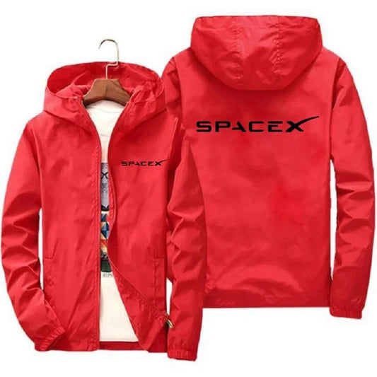 2024 SpaceX Logo Hoodie Jacket – Men’s Casual Zip-Up Racing Style Coat