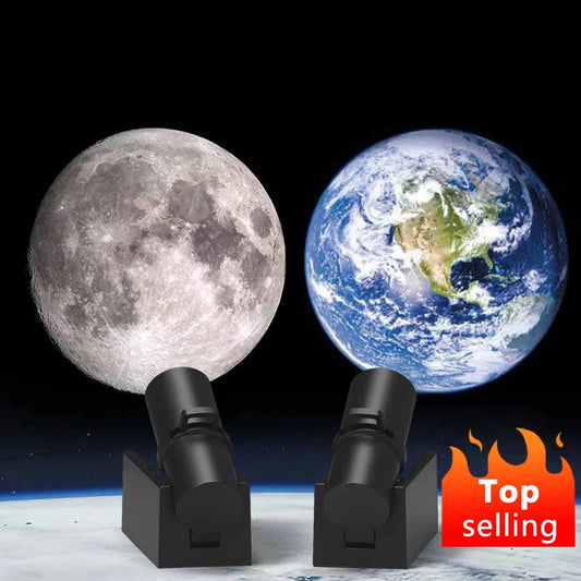 Earth & Moon Projection Lamp – LED Planet Night Light