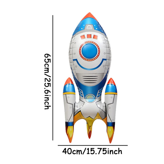 Rocket Astronaut Standing Helium Balloon