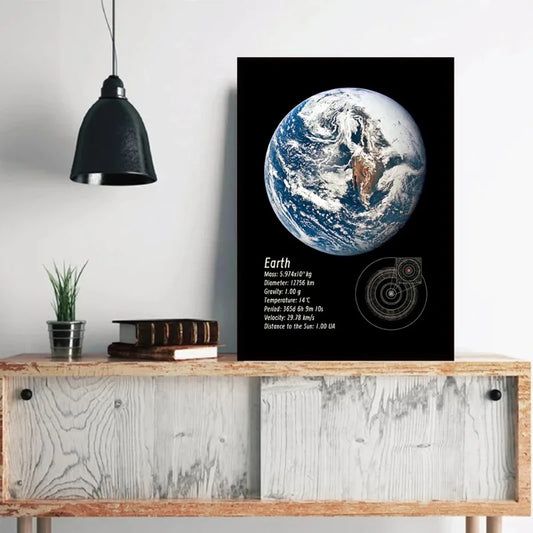 Solar System Planets Canvas – Minimalist Space Wall Art