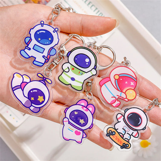 Cartoon Astronaut Acrylic Keychain