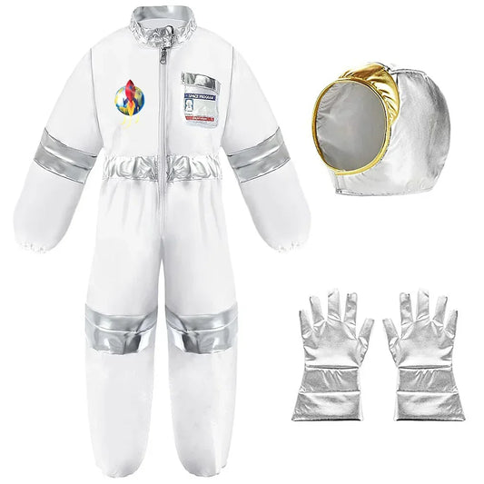 Children's Space Suit Costume – Holiday Party & Performance Outfit with Astronaut Gloves