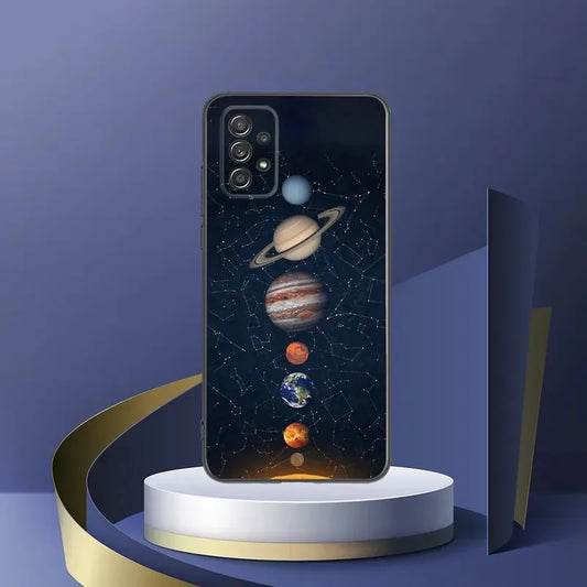 SJ1 Space Planet Phone Case – Galaxy Stars & Moon Design for Samsung