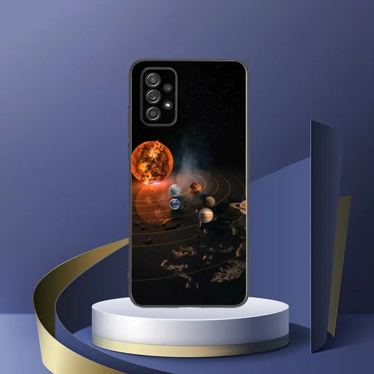 SJ1 Space Planet Phone Case – Galaxy Stars & Moon Design for Samsung