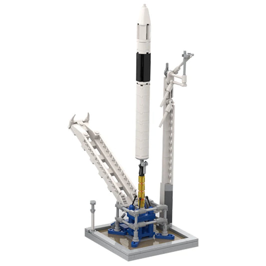 MOC SpaceX Falcon 1 – Saturn V Scale Rocket & Launch Pad Building Set