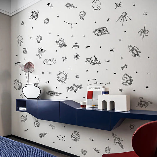 Cartoon Universe Theme Wall Stickers – Kids Bedroom Nursery Decor
