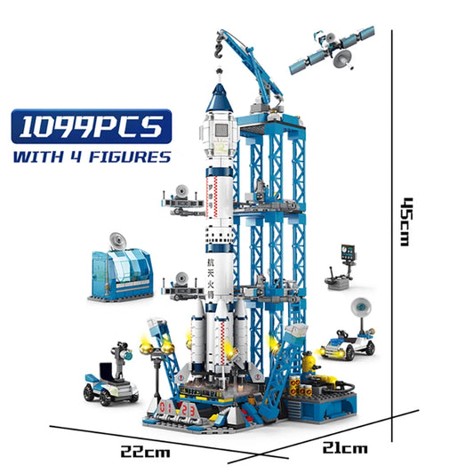 Space Launch Center – Shuttle & Rocket Building Blocks Set for Kids