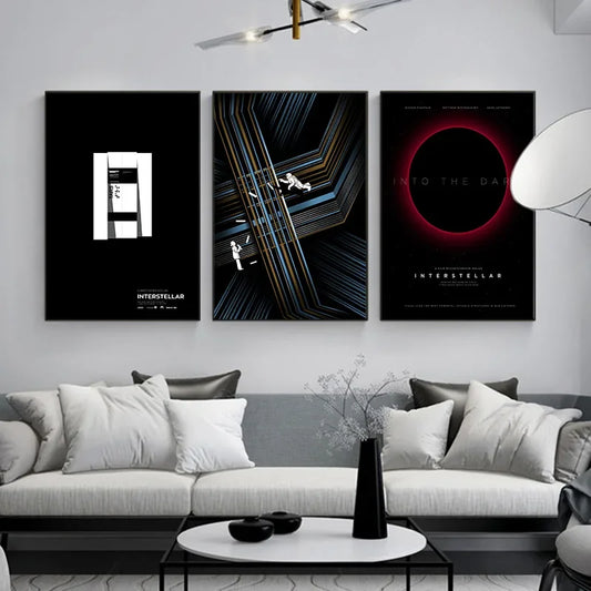 Interstellar Movie Canvas Painting – Space Universe Astronaut Wall Art