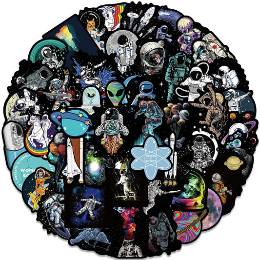 50PCS Outer Space Astronaut Graffiti Stickers