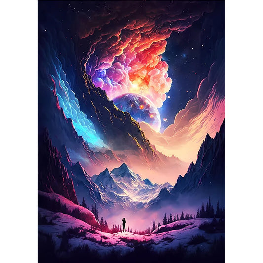 Surrealism Anime Fantasy Planet Landscape Canvas – Universe Space Wall Art