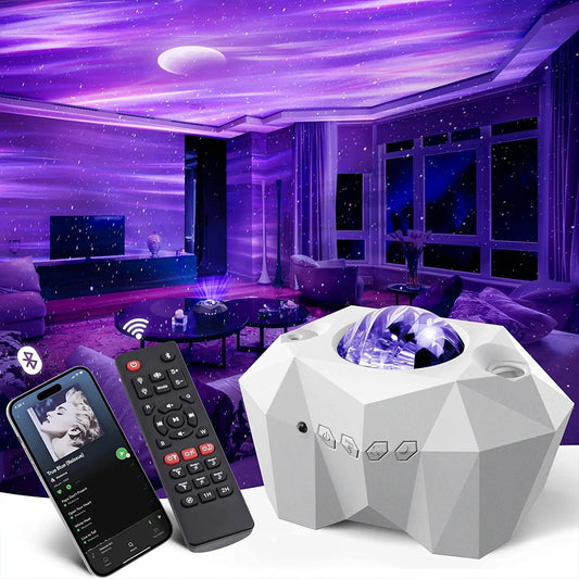 Aurora Galaxy Star Projector – Bluetooth Music Night Light