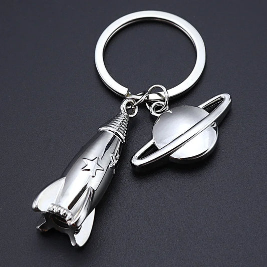 Metal Rocket Keychain – Dream Planet Spaceship Accessory for Men